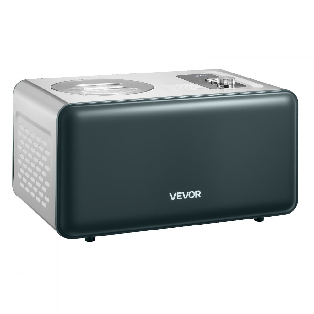 VEVOR Máquina Automática para Hacer Helados 1,5 L con Compresor Incorporado sin Precongelación Heladera Automática de 3 Modos 425 x 290 x 245 mm con Tapa Transparente para Cocina Doméstica, Negro