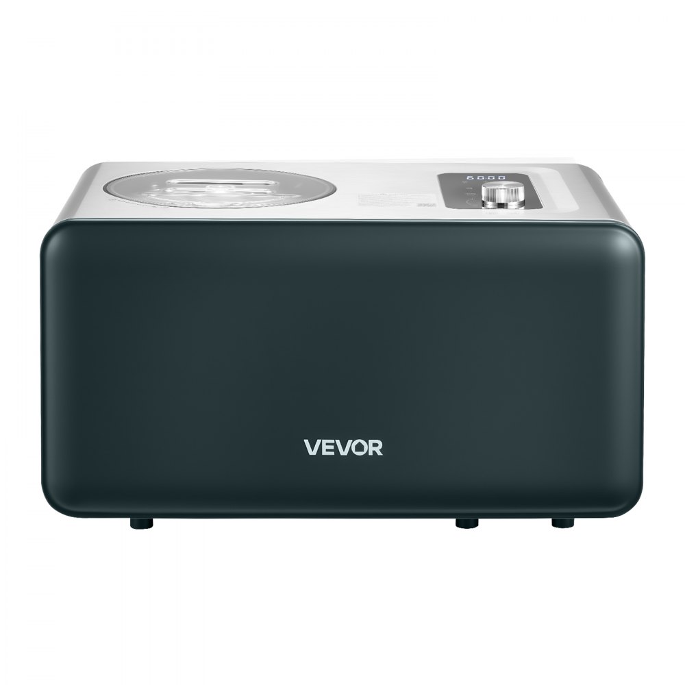VEVOR Máquina Automática para Hacer Helados 1,5 L con Compresor Incorporado sin Precongelación Heladera Automática de 3 Modos 425 x 290 x 245 mm con Tapa Transparente para Cocina Doméstica, Negro