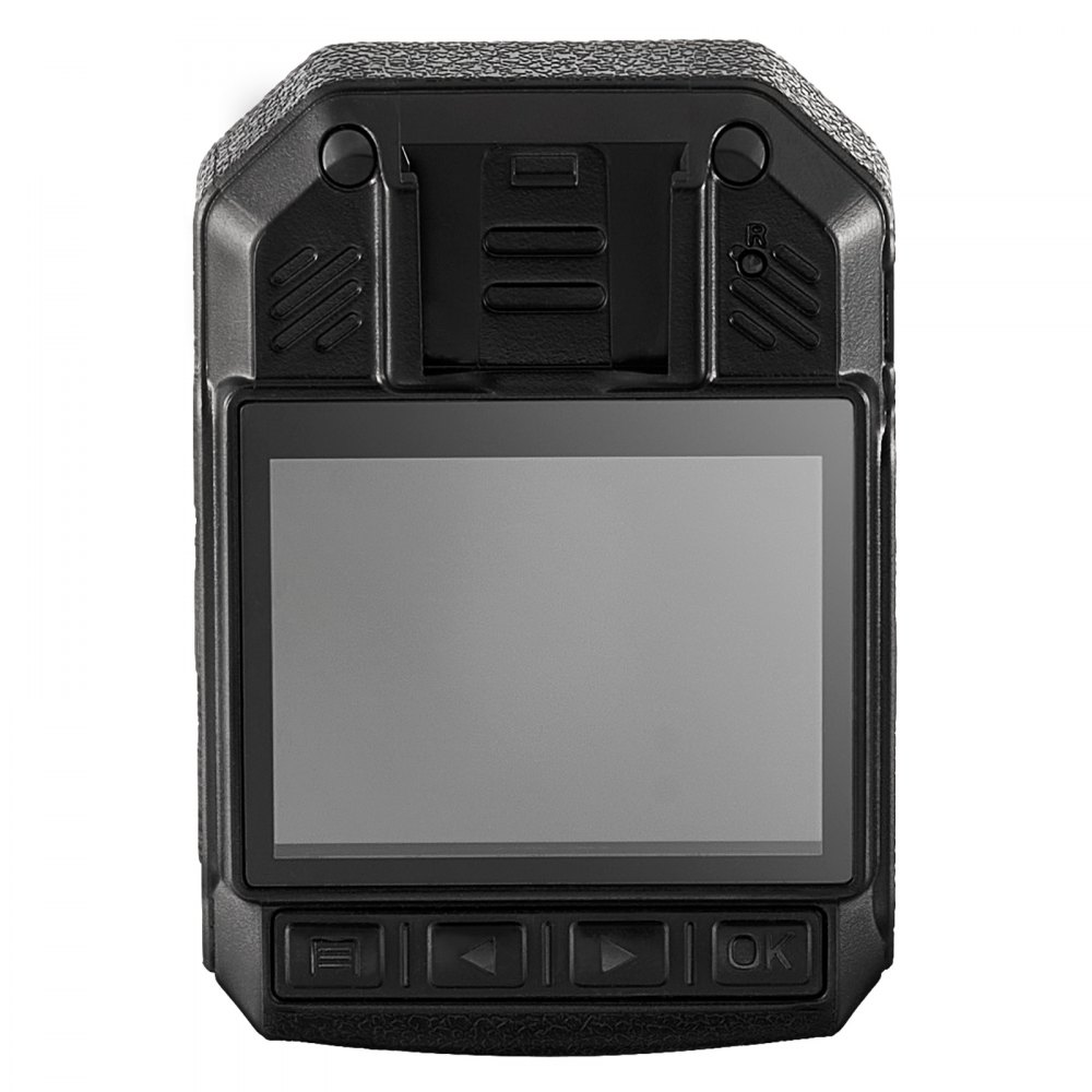 VEVOR Cámara corporal de policía HD 1440P, cámara corporal de 64 GB con grabación de audio y vídeo, batería incorporada de 2850 mAh, LCD de 2,0 pulgadas, visión nocturna por infrarrojos, cámara corporal personal impermeable para las fuerzas del orden
