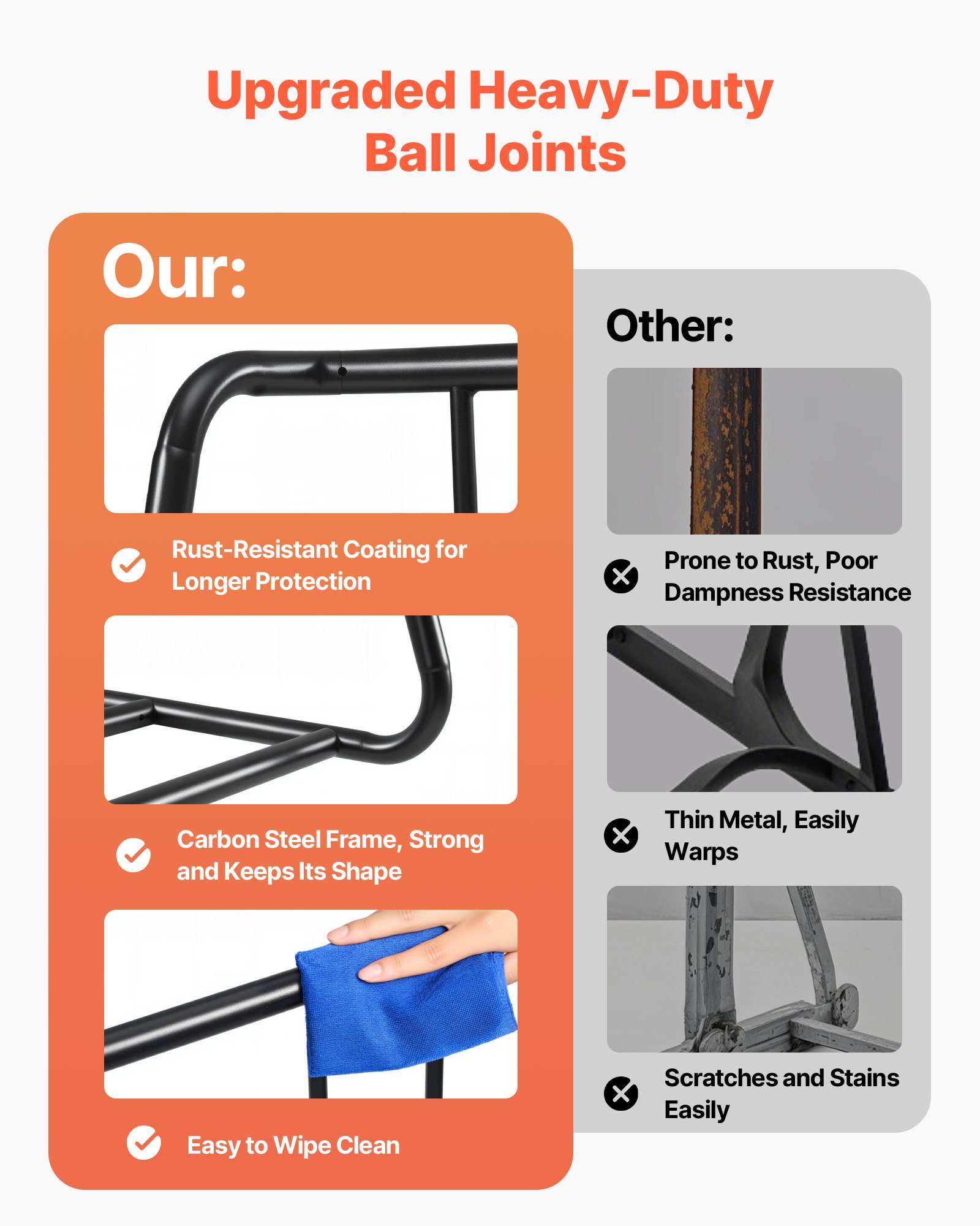 VEVOR Soporte para Aparcar 6 Bicicletas para Neumáticos hasta 7,62 cm de Ancho Aparcabicicletas de Doble Cara Soporte de Suelo para Guardar Bicicletas en Garaje, Aparcamiento, Interior, Exterior