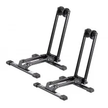 VEVOR Soporte para Aparcar Bicicletas de Montaña y Carretera de 508-736,6 mm 2 Piezas Soporte de Suelo Plegable para Bicicleta de Acero para Entrada, Garaje, Casa, Aparcamiento, Almacenamiento, Negro
