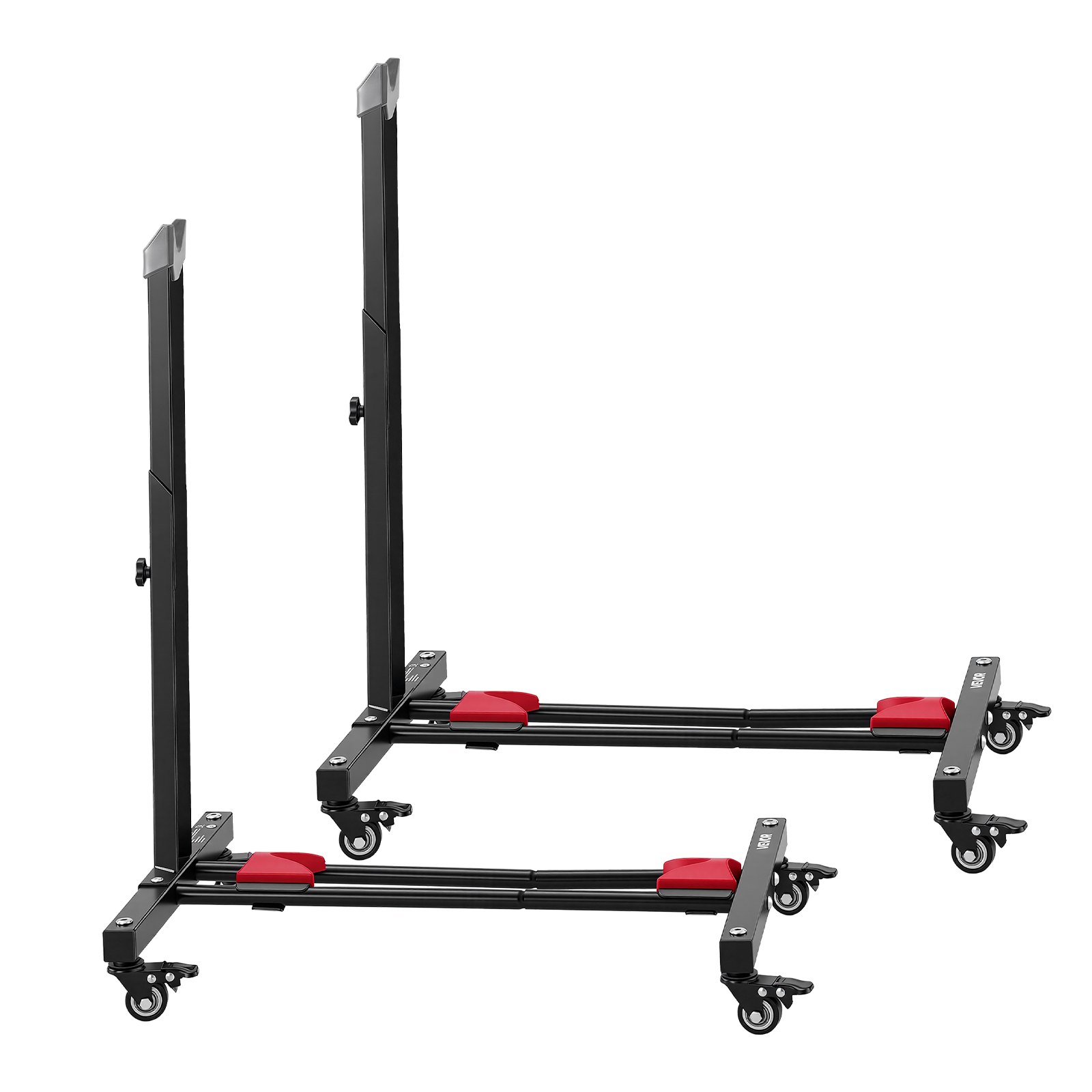 VEVOR Soporte para Bicicleta de Acero con Ruedas 360°, Altura Ajustable, Portabicicletas Independiente con Bloqueo, Uso Vertical y Horizontal para Ruedas de 20 a 29 Pulgadas (508 a 737 mm), Juego de 2