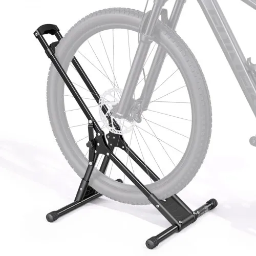 VEVOR Soporte para Bicicleta Plegable de Acero, Portabicicletas Independiente para Ruedas de 20 a 29 Pulgadas (508 a 737 mm) para Garaje, Apartamento, Salas de Estar, Balcones y Hogar, Color Negro