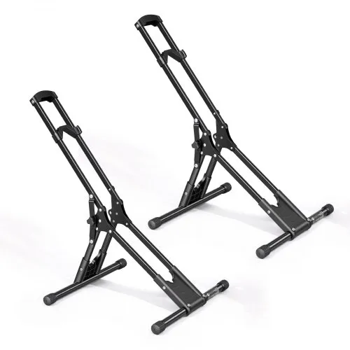 VEVOR Soporte para Bicicleta Plegable de Acero Juego de 2, Portabicicletas Independiente para Ruedas de 20 a 29 Pulgadas (508 a 737 mm) para Garaje Apartamento Salas de Estar Balcones Hogar, Negro