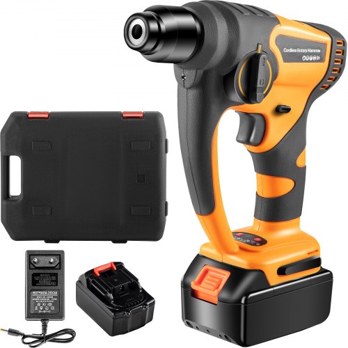 VEVOR Martillo Perforador 12V, Velocidad sin Carga 0-900 rpm Martillo Taladro Atornillador, 2 Funciones Taladro a Batería Mandril Deslizante y Luz LED para Concreto Acero y Madera