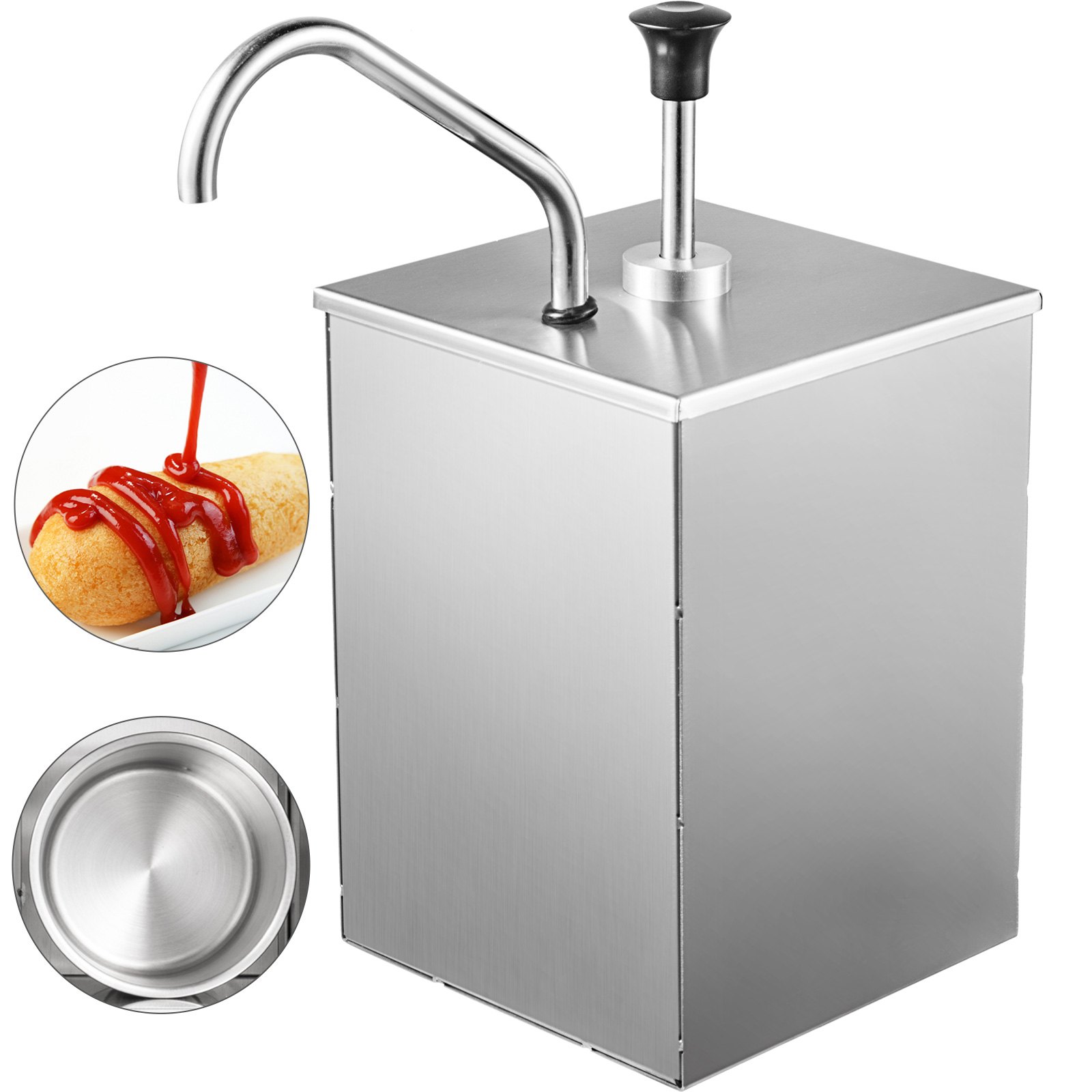 Dispensador De Salsa De Acero Inoxidable Bomba De Condimentos Cubeta Individual