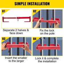 VEVOR Cerradura de Acero para Contenedores de Gran Resistencia Ajustable 25-45 cm Cerradura de puerta de Remolque con 2 Llaves para Asegurar el Almacenamiento en Almacenes de Transporte por Carretera