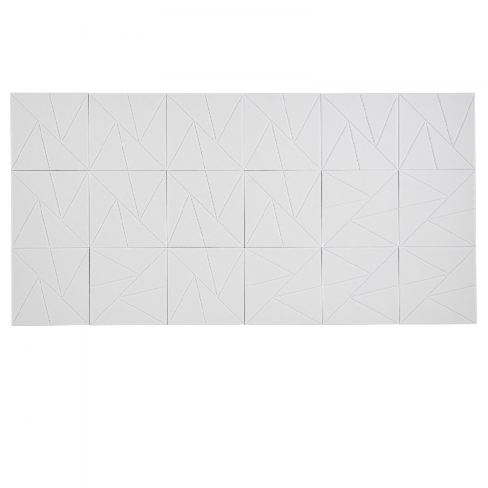 VEVOR Paneles Acústicos Autoadhesivos, 18 uds, 30 x 30 x 1 cm, Espuma Insonorizada, Fibra de Poliéster, Alta Densidad, para el Hogar, Estudio, Oficina, Teatro, Blanco, Cuadrícula de Diamantes