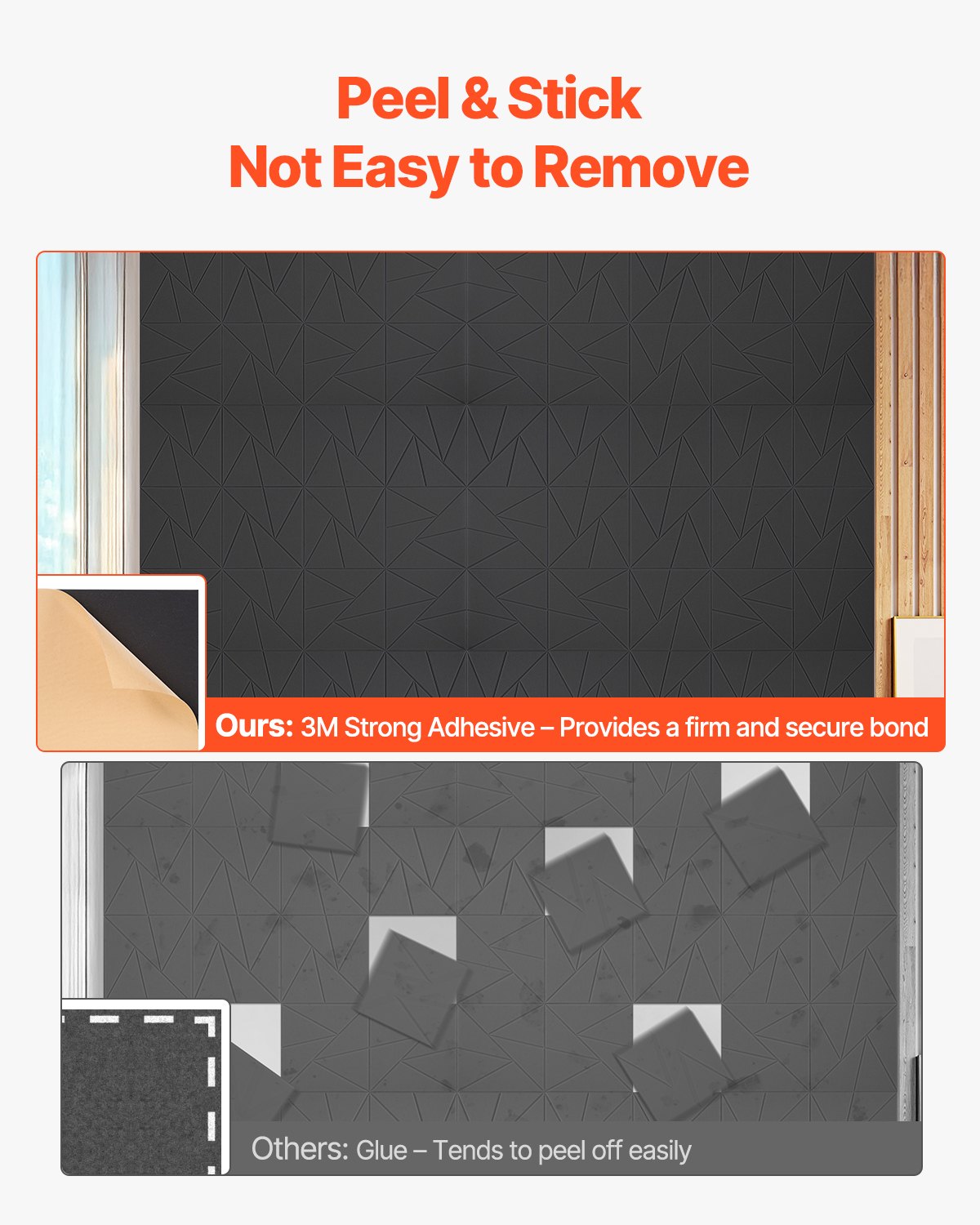 VEVOR 18-pack acoustic panels with self-adhesive tape, 300x300x10 mm soundproof foam panels, acoustic wall panels made of polyester fiber, for home, studio, office, theater, black