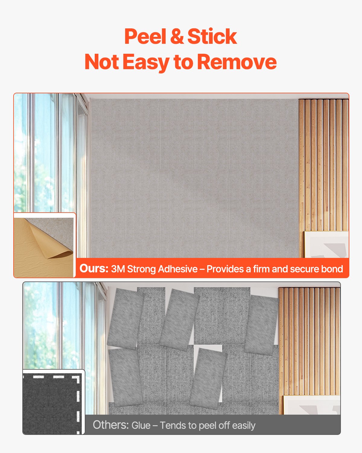 VEVOR 5-pack acoustic panels with self-adhesive tape, 1200x600x10 m soundproof foam panels, acoustic wall panels made of polyester fiber, for home, studio, office, theater, camel