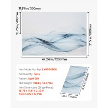 VEVOR Paneles Acústicos Artísticos 8 uds 400 x 300 x 10 mm Autoadhesivos Seda