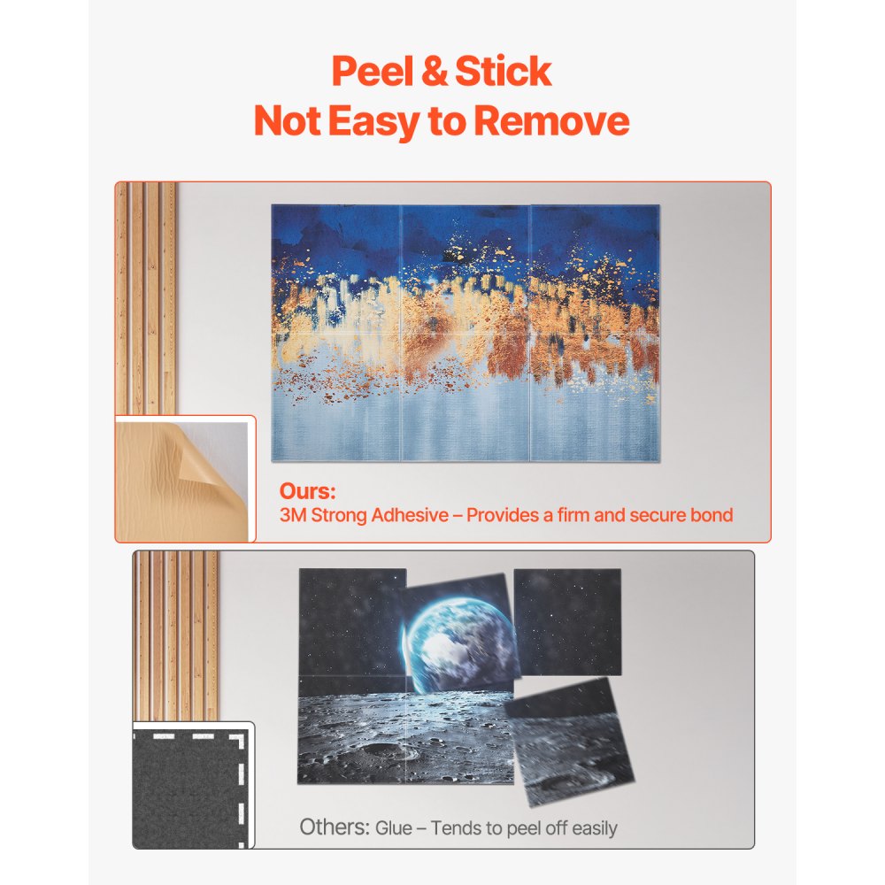 VEVOR Paneles Acústicos Artísticos, 6 uds, 600 x 600 x 10 mm, Baldosas de Pared Insonorizadas, Absorbentes de Sonido Decorativos Autoadhesivos para Hogar, Oficina, Estudio, Pintura al Óleo Clara