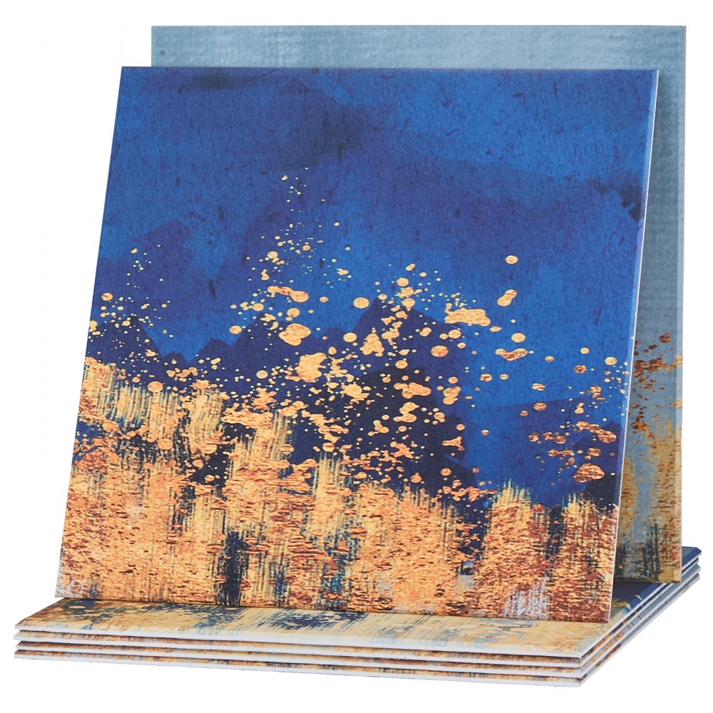 VEVOR Paneles Acústicos Artísticos, 6 uds, 600 x 600 x 10 mm, Baldosas de Pared Insonorizadas, Absorbentes de Sonido Decorativos Autoadhesivos para Hogar, Oficina, Estudio, Pintura al Óleo Clara