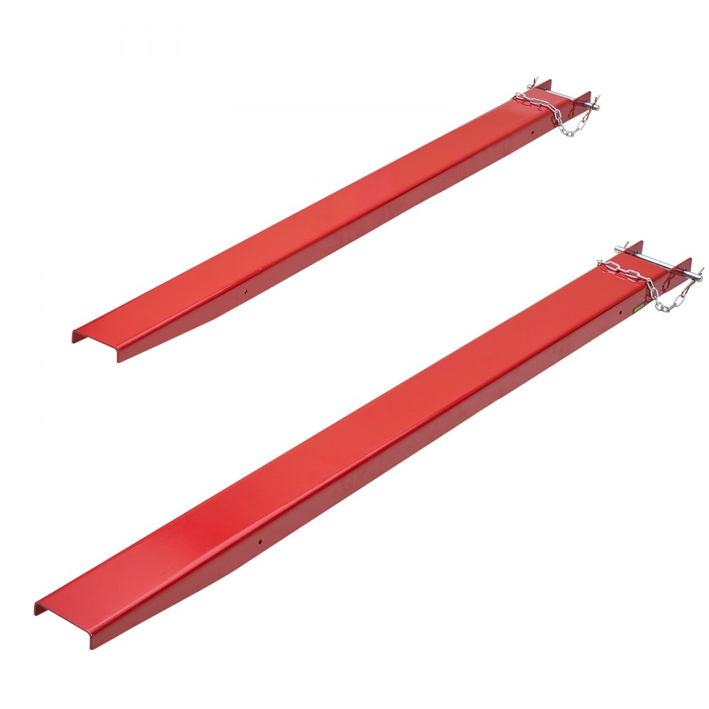 VEVOR Abrazadera de Horquillas de Tractor 1840x115mm 1 Par de Acero al Carbono Abrazadera en Horquillas de Paletas Carga 1815T con Pasadores para Mover y Transportar Cargas Pesadas y Voluminosas, Rojo