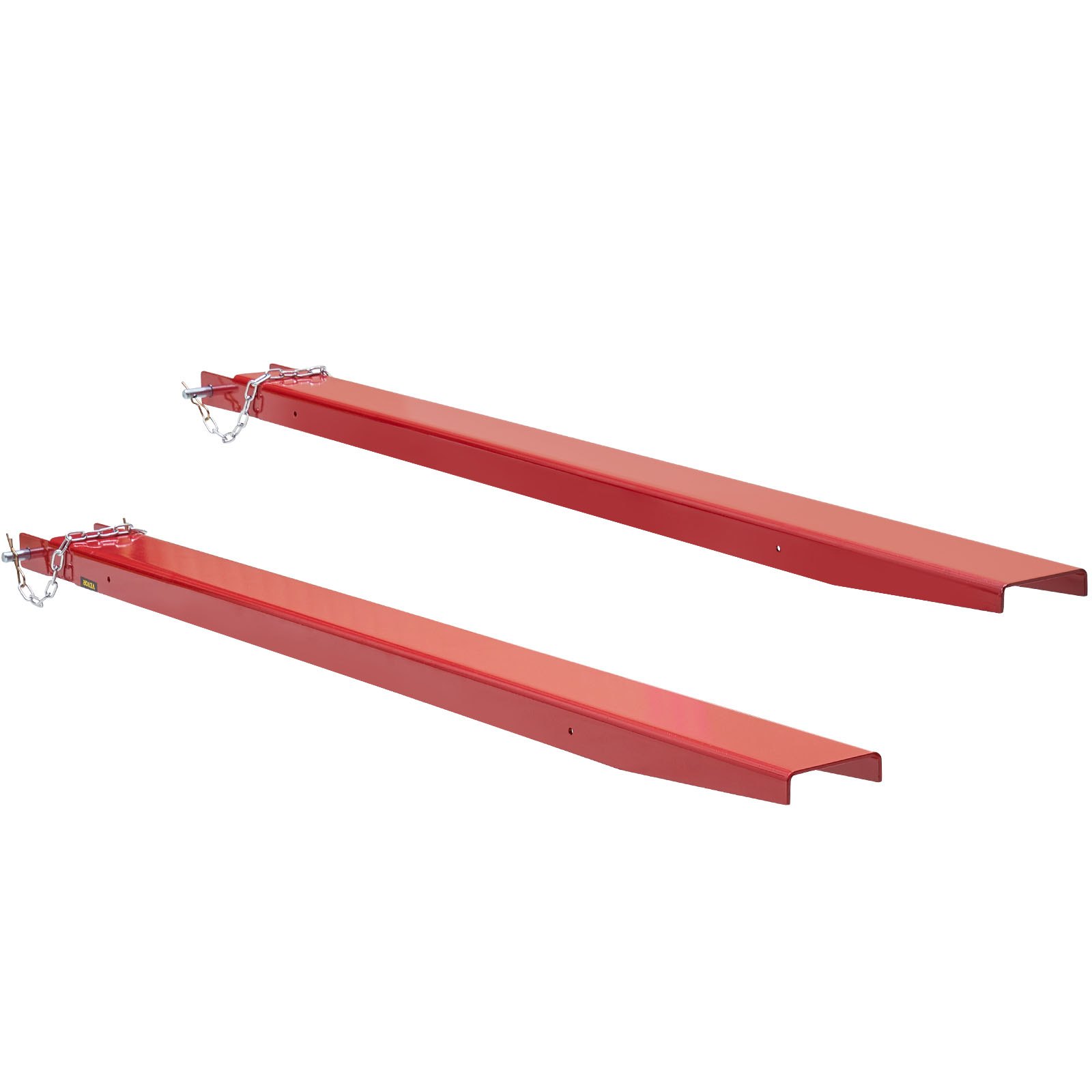 VEVOR Abrazadera de Horquillas de Tractor 1840x115mm 1 Par de Acero al Carbono Abrazadera en Horquillas de Paletas Carga 1815T con Pasadores para Mover y Transportar Cargas Pesadas y Voluminosas, Rojo