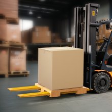 VEVOR Abrazadera de Horquillas de Tractor 1820x140 mm 1 Par de Acero al Carbono Abrazadera en Horquillas de Paletas Carga de 1815 T para Mover y Transportar Cargas Pesadas y Voluminosas, Amarillo