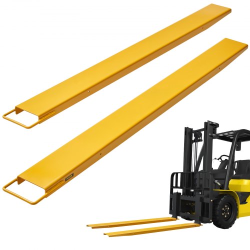 VEVOR Abrazadera de Horquillas de Tractor 1820x115 mm 1 Par de Acero al Carbono Abrazadera en Horquillas de Paletas Carga de 1815 T para Mover y Transportar Cargas Pesadas y Voluminosas, Amarillo