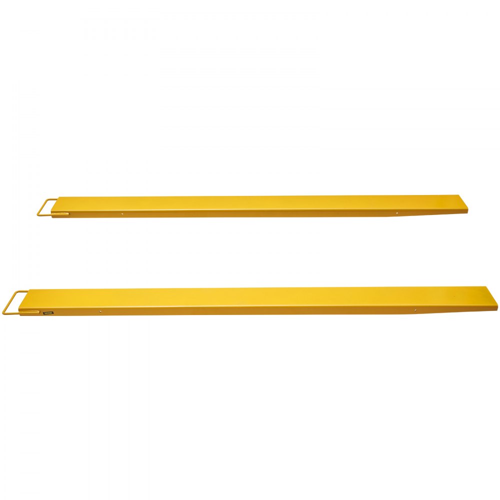 VEVOR Abrazadera de Horquillas de Tractor 2440x140 mm 1 Par de Acero al Carbono Abrazadera en Horquillas de Paletas Carga de 1815 T para Mover y Transportar Cargas Pesadas y Voluminosas, Amarillo