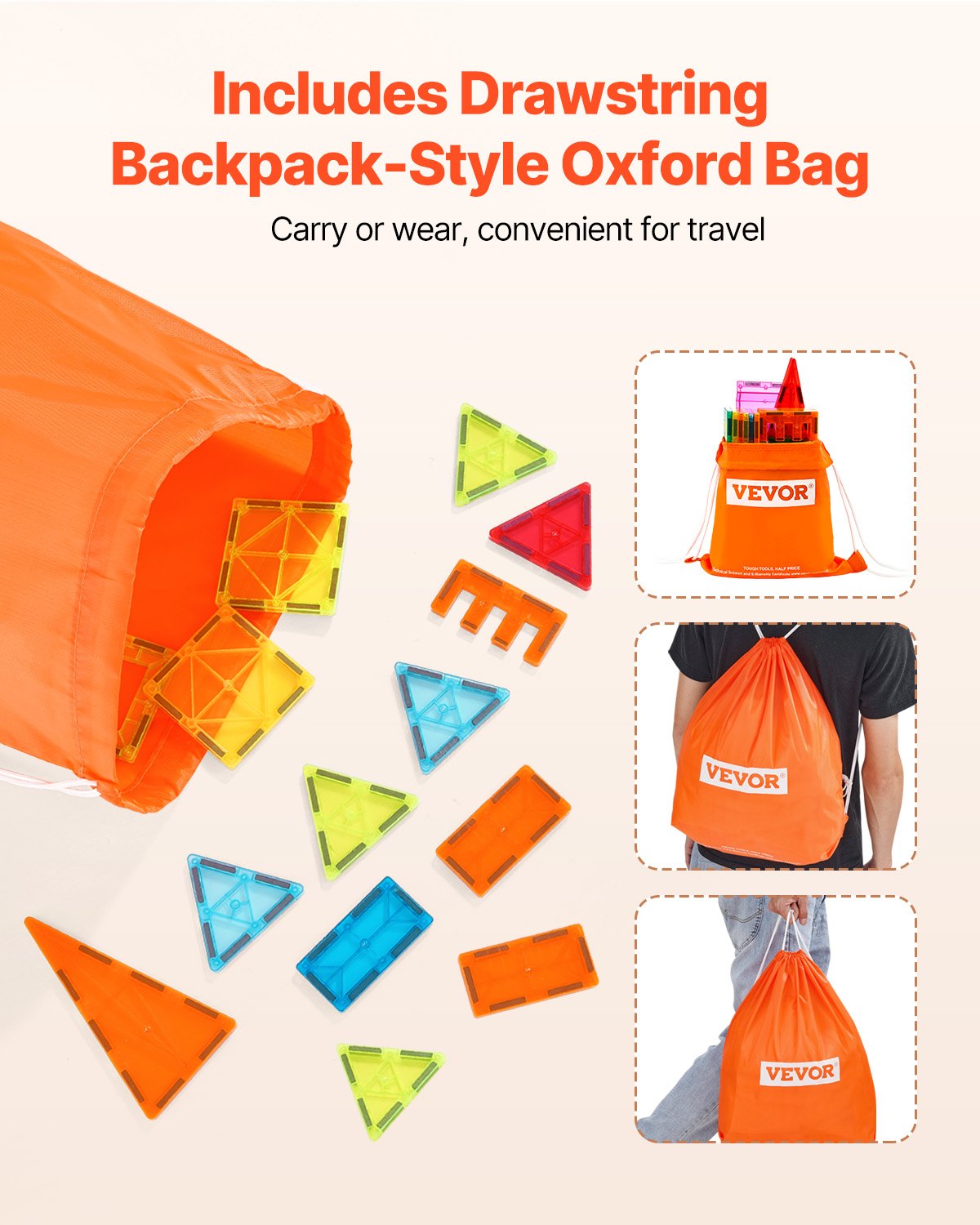 VEVOR 181 PCS de Bloques de Construcción Magnéticos con Bases para Automóviles, Noria, Letras y Tarjetas Digitales, Juguete Apilable de Construcción Educativa STEM para Niños de 3 Años en Adelante