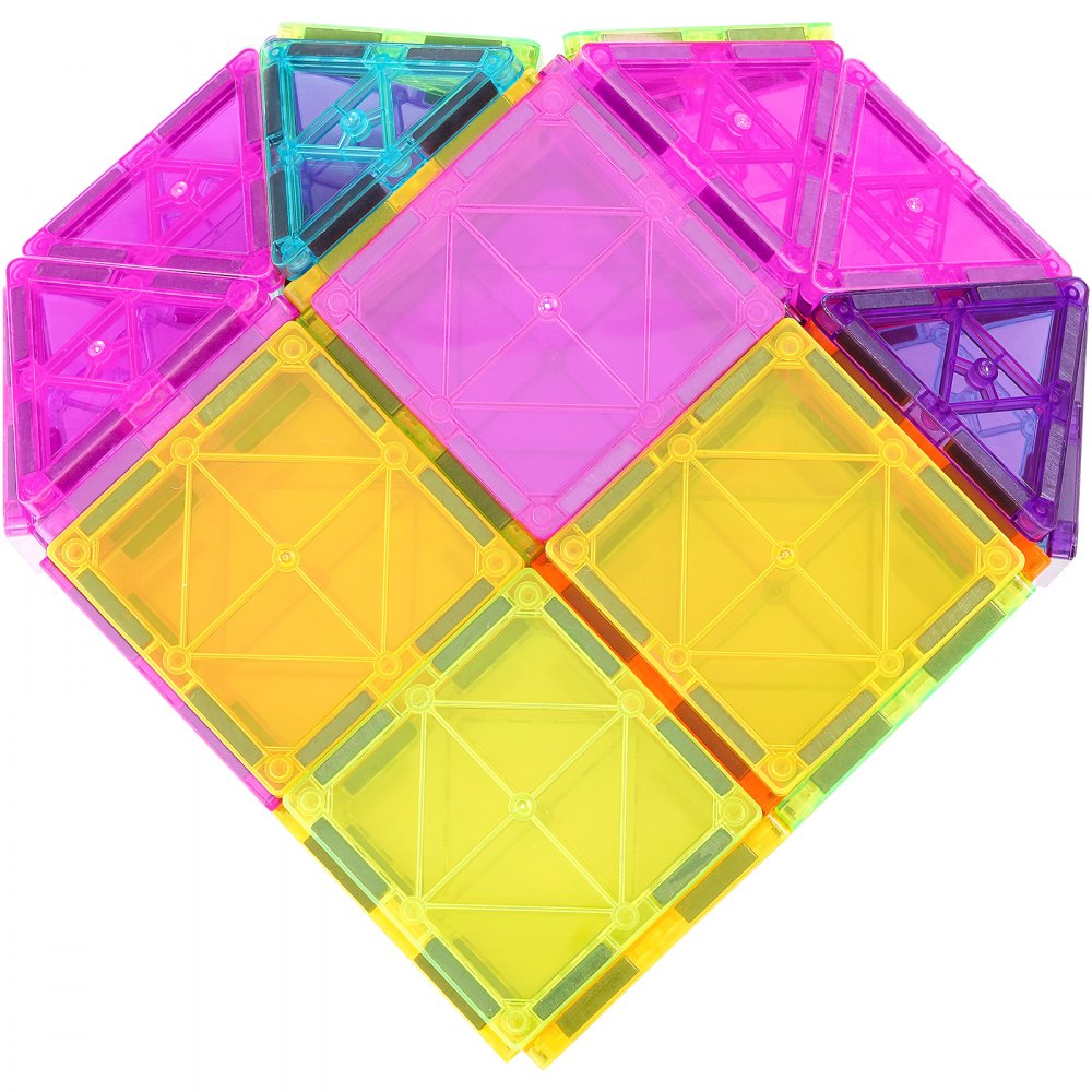 VEVOR 32 Piezas de Bloques Magnéticos para Niños Juego de Construcción con Imán y Bolsa de Almacenamiento, Juguete Apilable Sensorial de Construcción Educativa STEM para Niños de 3 Años en Adelante