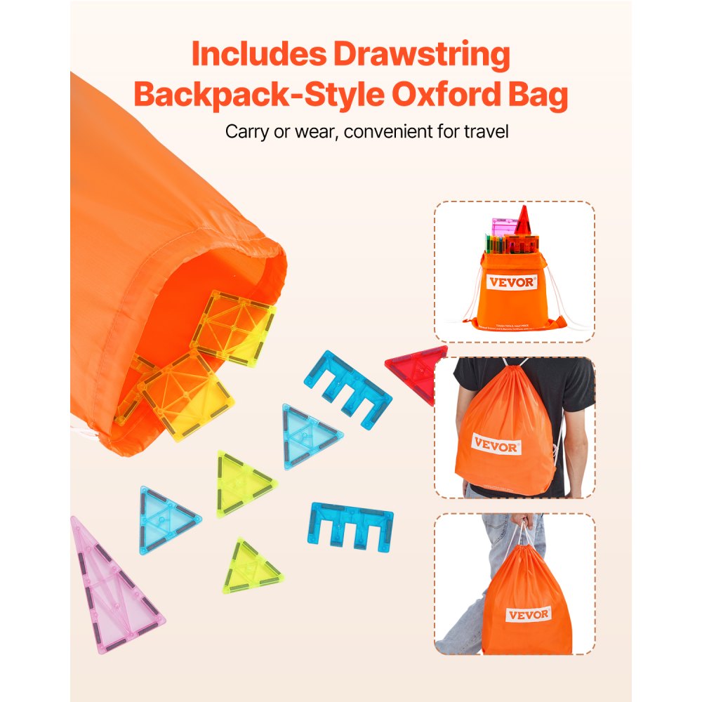 VEVOR 121 Piezas de Bloques de Construcción Magnéticos para Niños con 2 Bases para Automóviles y 26 Tarjetas Digitales Juguete Apilable de Construcción Educativa STEM para Niños de 3 Años en Adelante