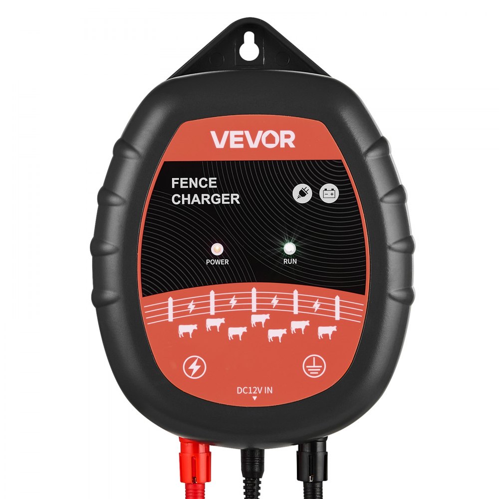VEVOR Electric Fence Charger, 10kV 1J, AC DC Electric Fence Energizer with LED Indicator, 3km Range, Powerful Plug-in Fences Charger, Prevents Wild Animals Intrusion for Livestock Poultry