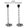 VEVOR Cadenas de Elevación Sólidas para Cuerpo 12 kg Cadenas Levantamiento Pesas Plata 1.6m  Ajustable Enlace Cadena Hueco Olímpicos Cadenas de Entrenamiento para los Entrenamientos Múltiples