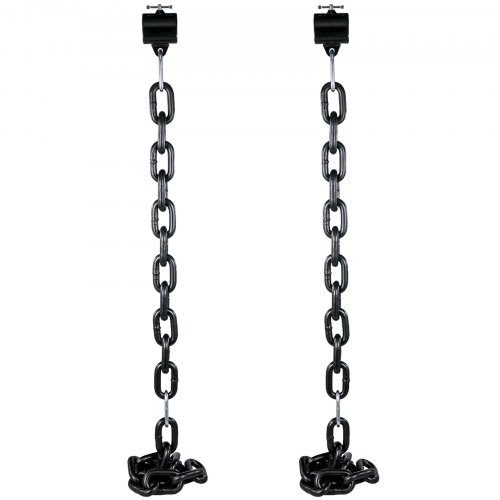 VEVOR Cadenas de Elevación Sólidas para Cuerpo 16 kg Cadenas Levantamiento Pesas Negro 1.6m Ajustable Enlace Cadena Hueco Olímpicos Cadenas de Entrenamiento para los Entrenamientos Múltiples