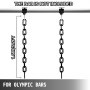 VEVOR Cadenas de Elevación Sólidas para Cuerpo 16 kg Cadenas Levantamiento Pesas Negro 1.6m Ajustable Enlace Cadena Hueco Olímpicos Cadenas de Entrenamiento para los Entrenamientos Múltiples