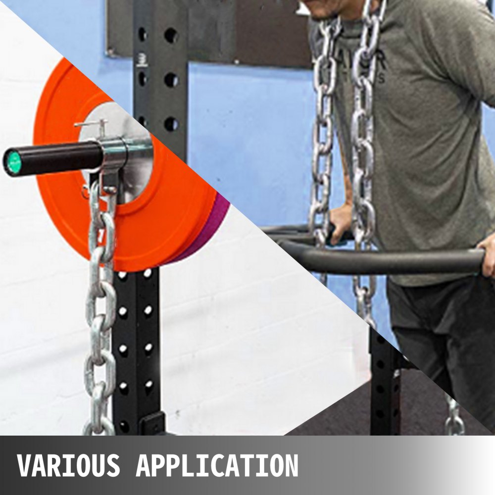 VEVOR Cadenas de Elevación Sólidas para Cuerpo 16 kg Cadenas Levantamiento Pesas Azul 1.6m  Ajustable Enlace Cadena Hueco Olímpicos Cadenas de Entrenamiento para los Entrenamientos Múltiples