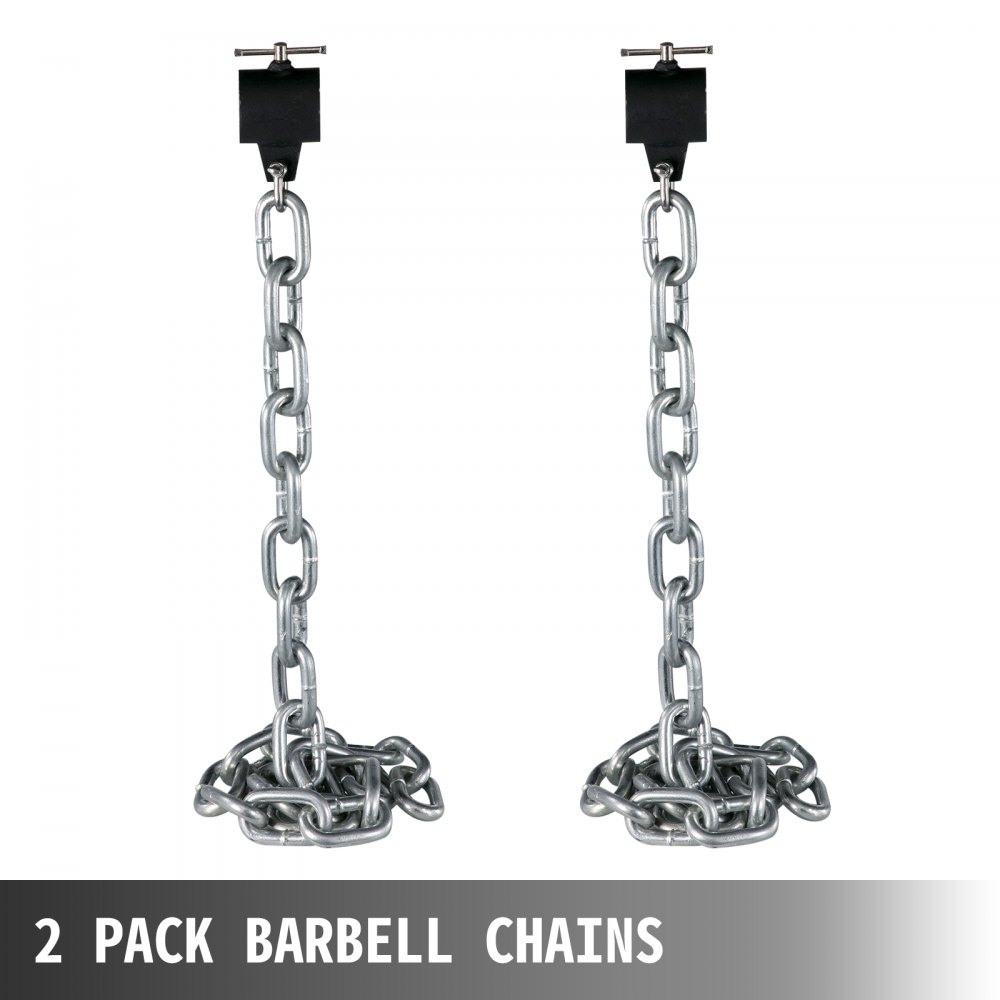 VEVOR Cadenas de Elevación Sólidas para Cuerpo 16 kg Cadena Levantamiento Pesas Plata1.6m Ajustable Enlace Cadena Hueco Olímpicos Color Plata Cadena Entrenamiento para los Entrenamientos Múltiples