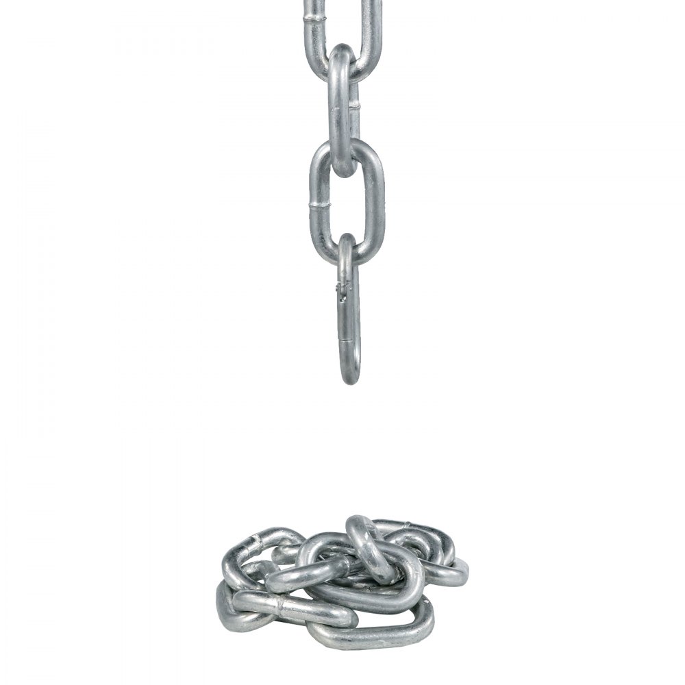 VEVOR Cadenas de Elevación Sólidas para Cuerpo 16 kg Cadena Levantamiento Pesas Plata1.6m Ajustable Enlace Cadena Hueco Olímpicos Color Plata Cadena Entrenamiento para los Entrenamientos Múltiples