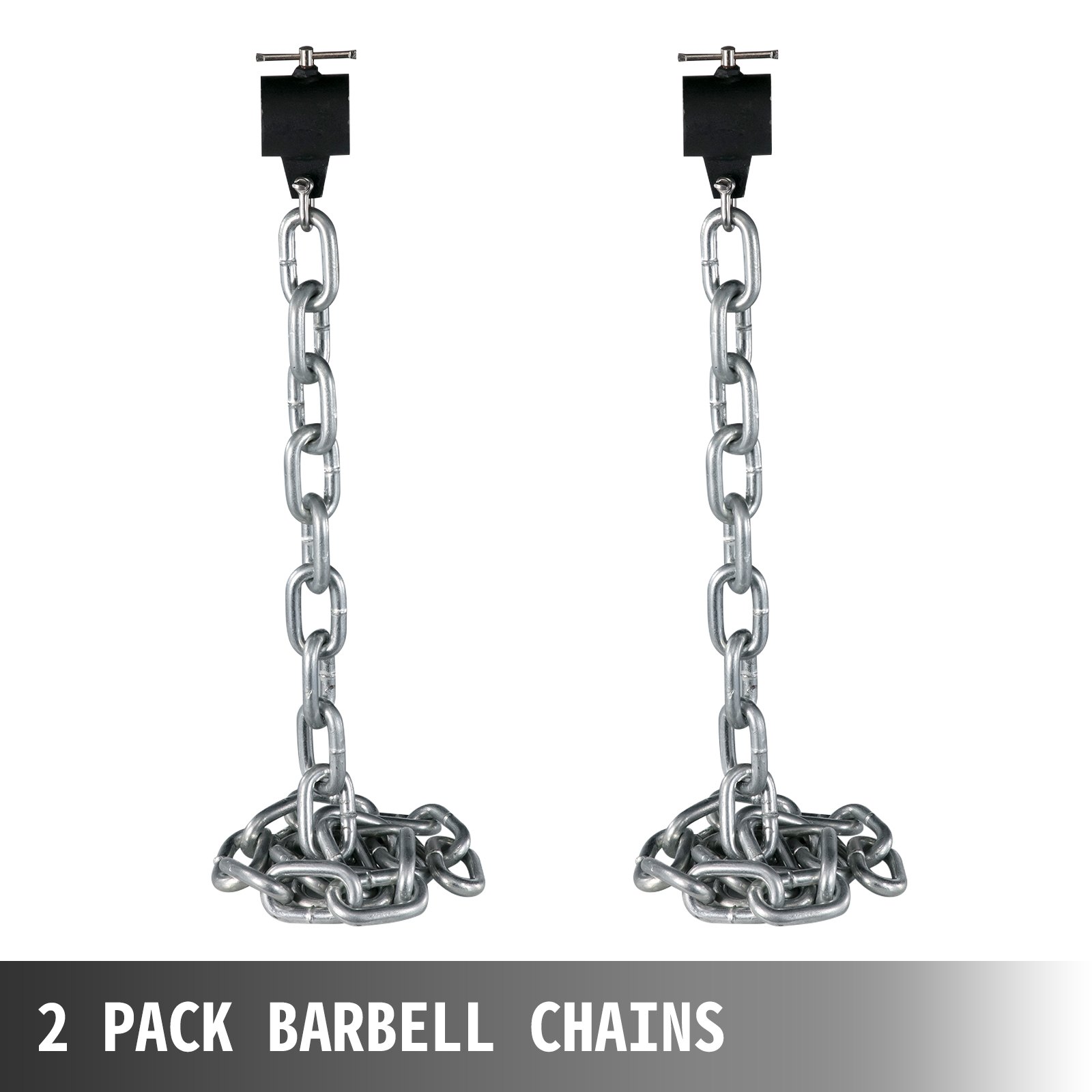 VEVOR Cadenas de Elevación Sólidas para Cuerpo 16 kg Cadena Levantamiento Pesas Plata1.6m Ajustable Enlace Cadena Hueco Olímpicos Color Plata Cadena Entrenamiento para los Entrenamientos Múltiples