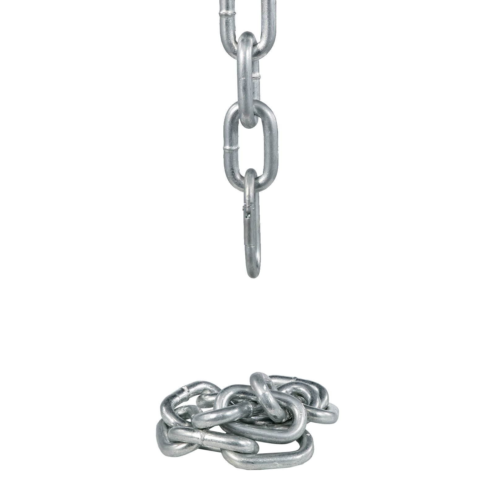 VEVOR Cadenas de Elevación Sólidas para Cuerpo 16 kg Cadena Levantamiento Pesas Plata1.6m Ajustable Enlace Cadena Hueco Olímpicos Color Plata Cadena Entrenamiento para los Entrenamientos Múltiples