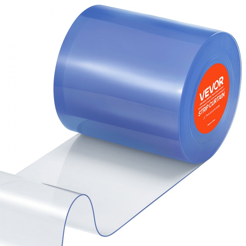 VEVOR Cortina de Puerta​ de PVC Transparente 1524x20 cm Rollo de Tiras de Plástico Espesor de 2 mm Cortina de Tiras para Puertas de Supermercado, Fábrica, Almacén, Centros Comerciales, Garaje