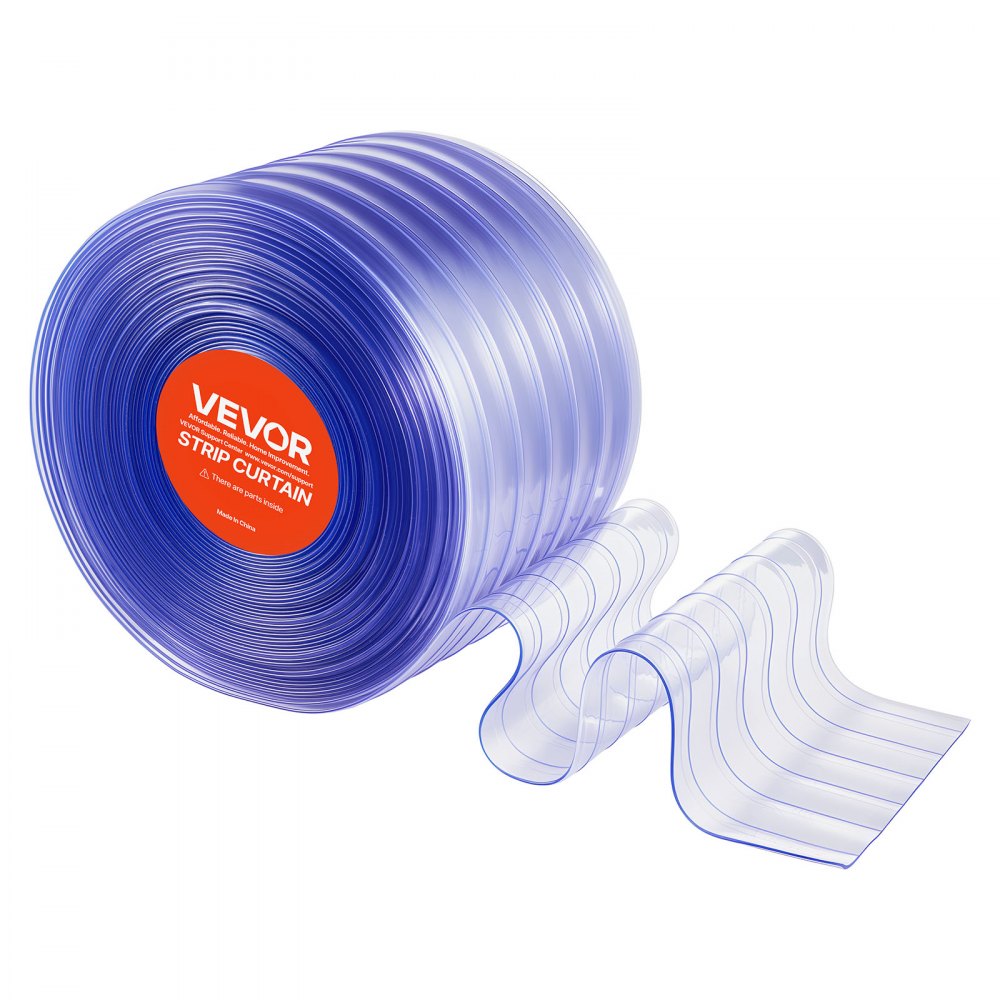 VEVOR Cortina de Puerta Plástico Largo de 30,8 Ancho de 0,3 m, Rollo de Tiras de PVC Espesor de 3 mm, Cortina de Tiras para Puertas de Supermercado, Entrada, Almacén, Centros Comerciales, Garaje