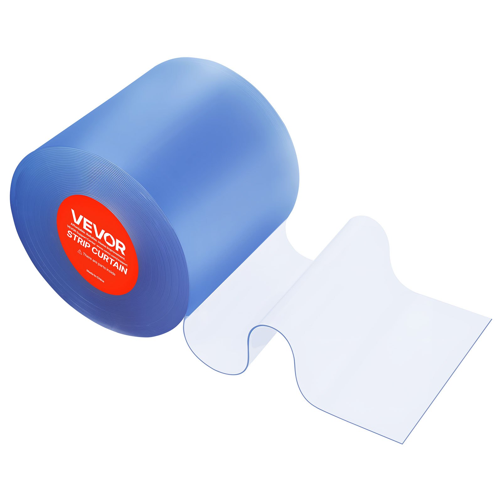 VEVOR Cortina de Puerta​ de PVC 30,8 x 0,3 cm, Rollo de Tiras de Plástico Transparente Espesor de 3 mm, Cortina de Tiras para Puertas de Supermercado, Fábrica, Almacén, Centros Comerciales, Garaje