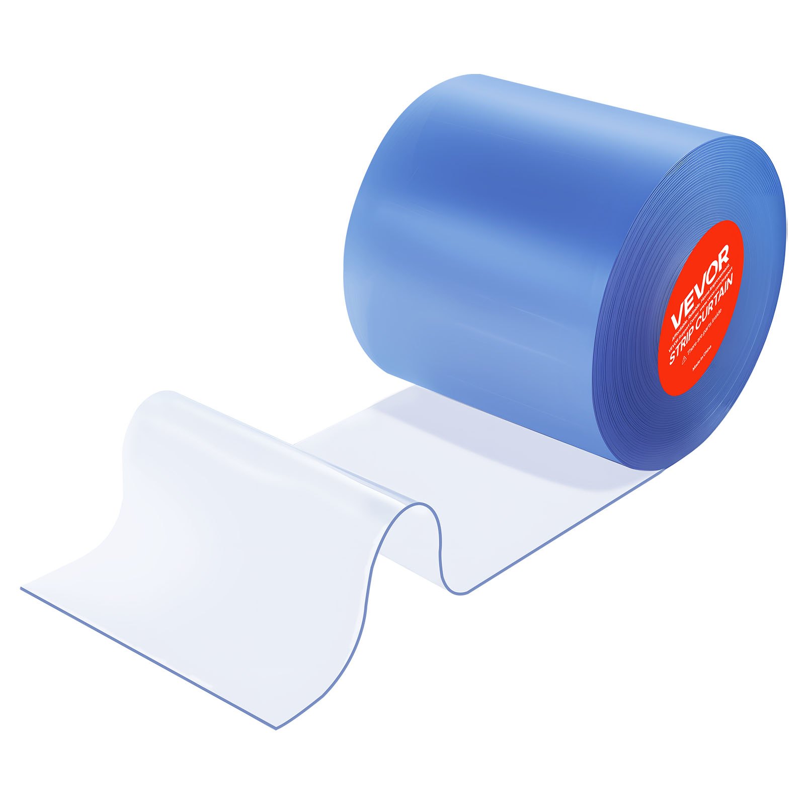 VEVOR Cortina de Puerta​ de PVC 30,8 x 0,3 cm, Rollo de Tiras de Plástico Transparente Espesor de 3 mm, Cortina de Tiras para Puertas de Supermercado, Fábrica, Almacén, Centros Comerciales, Garaje