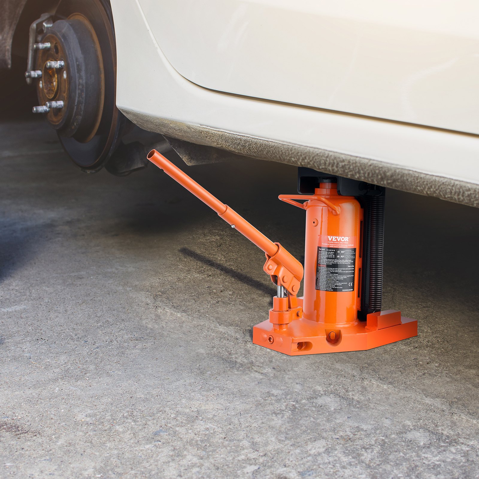 VEVOR Hydraulic Trolley Jack, 5 t lifting platform at the tip, 10 t lifting capacity at the tip, 20-173 mm toe height, 287-440 mm top height, air hydraulic claw jack for machinery