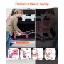 VEVOR Carrito de Compras Infantil Plegable de Metal con Cesta de 7L, Ruedas 360°, Doble Almacenamiento, Muñeca, Asiento para Muñeca, Carrito de Supermercado de Juguete para Niños de 3 Años en Adelante