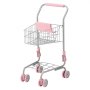 VEVOR Shopping Cart for Kids, Sturdy Metal Frame, Grocery Store Pretend Play Toy Cart with Baby Doll, Rolling Wheels, Basket, Toy Shopping Trolley, Folds for Easy Storage, for Kids & Toddlers Ages 3+