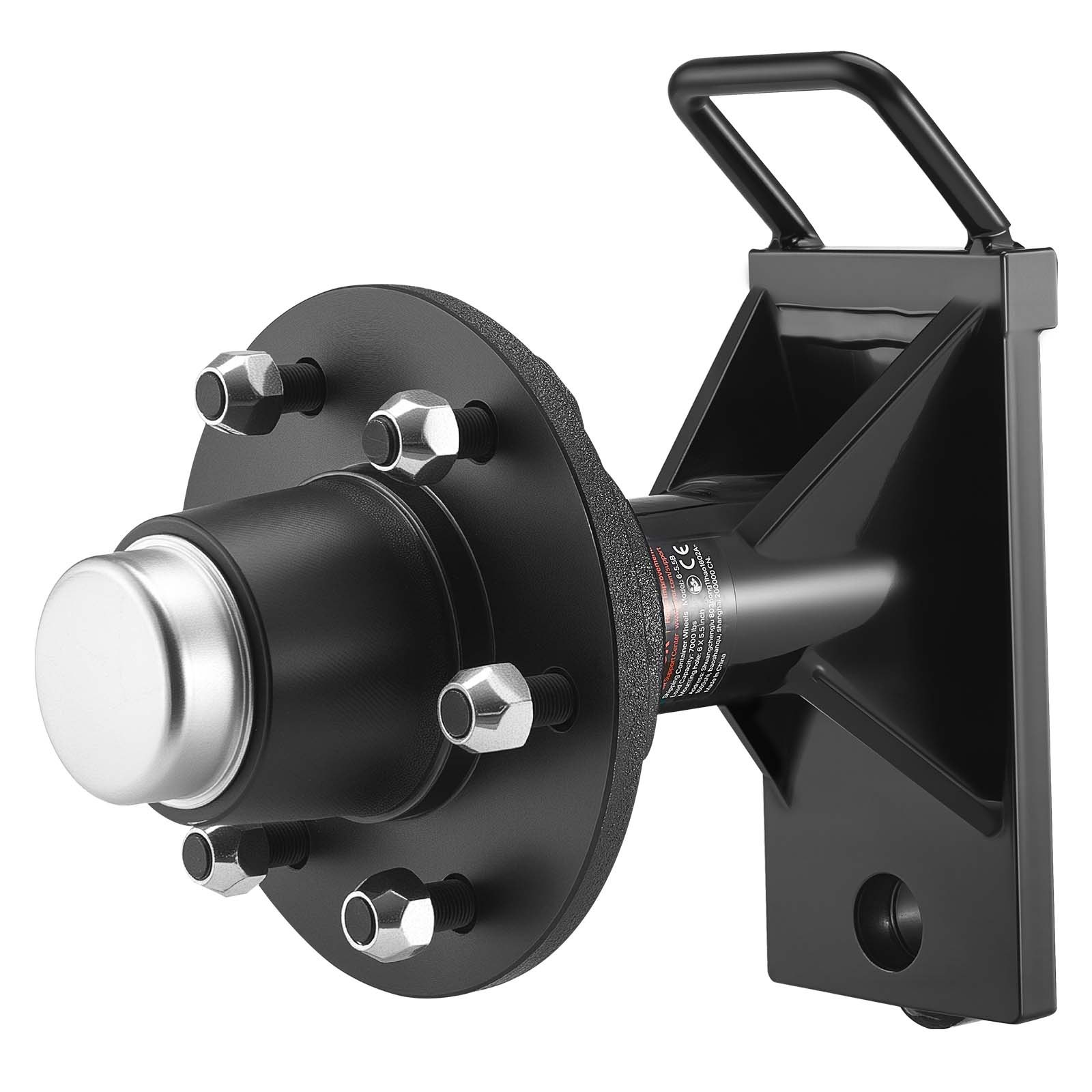 VEVOR Ruedas para Contenedor de Envío, 3200 kg, 6 Orificios, Eje Resistente con Correa de Amarre de Trinquete, Capacidad de Movimiento 6 a 12 m, Transporte Seguro a Muelle, Almacén y Obra, Negro