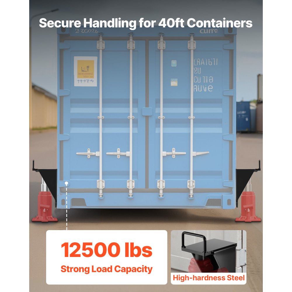 VEVOR Shipping Container Jack Lug with U-Shaped Handle, 2-Pack, Storage Leveler Booster Withstands Sun & Rain, Heavy Duty Container Jack Lug for Shipping Industry, Logistics, Warehouse Management