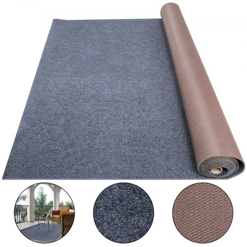 Alfombra Interior Y Exterior Alfombra Tpr 1,8 X 14 M, Para Salón Y Terraza, Azul