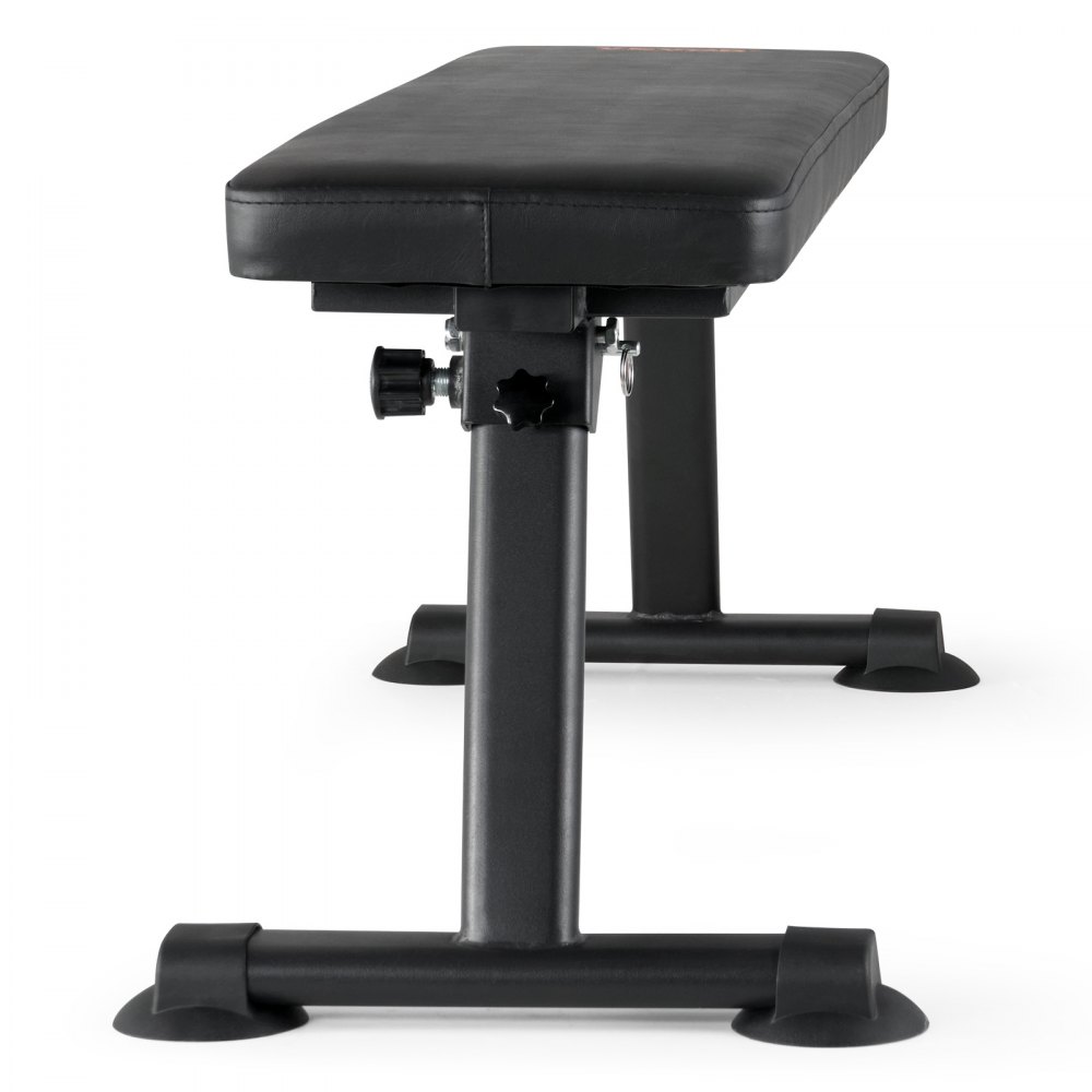VEVOR Banco de Pesas Plano 116x42,5x43 cm Banco de Entrenamiento de Fuerza Plegable Carga de 454 kg para Ejercicios de Gimnasio en Casa Entrenamiento con Pesas Multiusos y Ejercicios Abdominales
