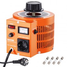 VEVOR Transformador de voltaje variable automático de 1000 VA, 3,3 A, entrada de 230 V, salida de 0-300 V, regulador de voltaje de CA 4 fusibles, interruptor de control térmico para oficina industrial