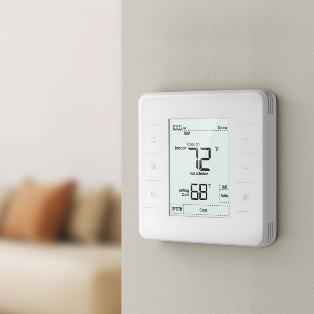 VEVOR Termostato Programable de 7 Días para Bomba de Calor, Aire Acondicionado y Suelo Radiante, Pantalla LED Retroiluminada, Amplio Rango de Temperatura de 5 a 37 °C, Blanco, 163 x 160 x 48 mm