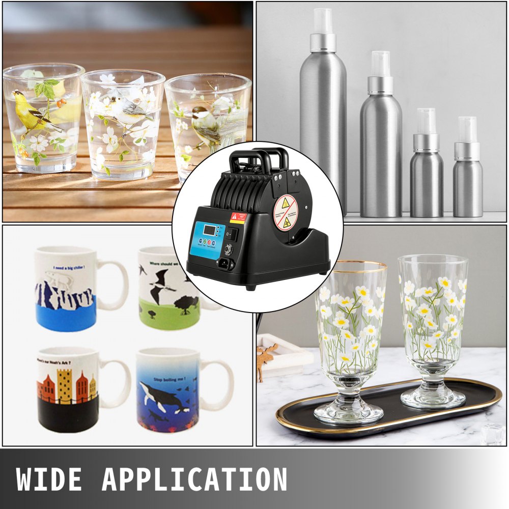 Prensa De Calor Para Botellas Tazas Con Temperatura 400 ℃ Cable 1,5 M Negro