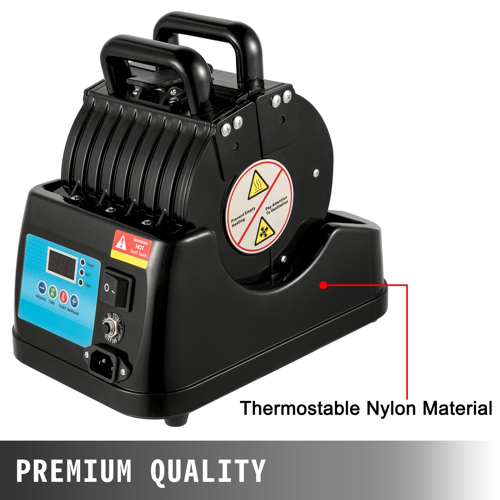 Prensa De Calor Para Botellas Tazas Con Temperatura 400 ℃ Cable 1,5 M Negro