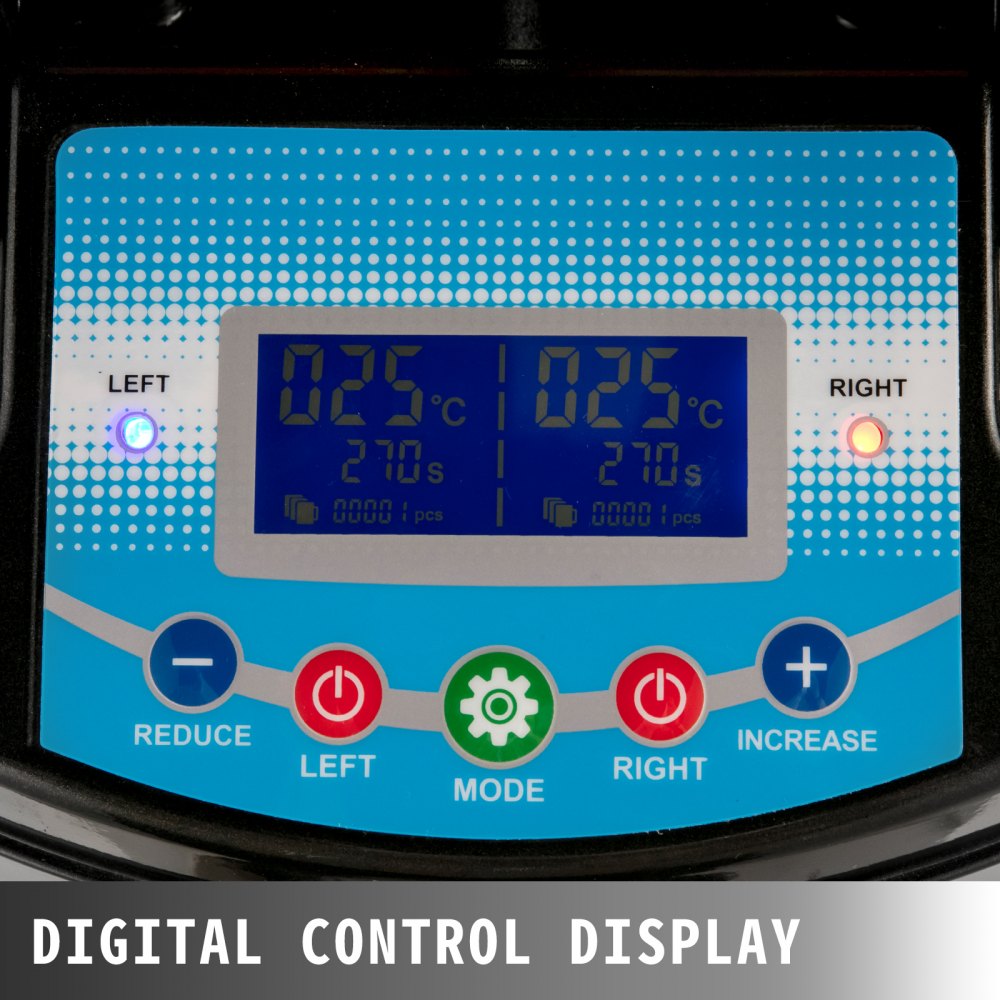 Prensa Térmica Para Tazas 1300 W 60 Hz Temperatura 300 ℃ Pantalla Digital Negro